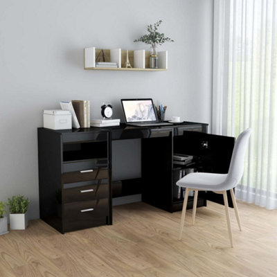 Black high on sale gloss desk