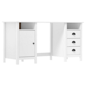 Berkfield Desk Hill Range White 150x50x74 cm Solid Pine Wood