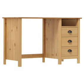 Berkfield Desk Hill Range with 3 Drawers 120x50x74 cm Solid Pine Wood