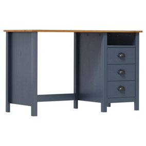 Berkfield Desk Hill Range with 3 Drawers Grey 120x50x74 cm Solid Pine Wood