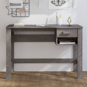 Berkfield Desk Light Grey 110x40x75 cm Solid Wood Pine
