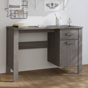 Berkfield Desk Light Grey 113x50x75 cm Solid Wood Pine
