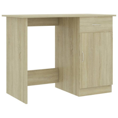 Berkfield Desk Sonoma Oak 100x50x76 cm Engineered Wood