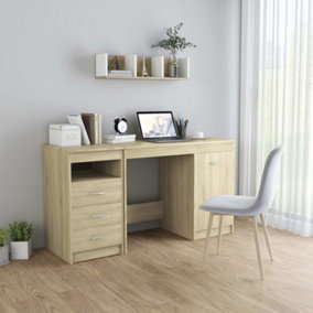 Berkfield Desk Sonoma Oak 140x50x76 cm Engineered Wood