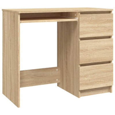 Berkfield Desk Sonoma Oak 90x45x76 cm Engineered Wood