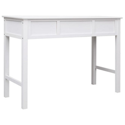 Solid wood white desk deals with drawers