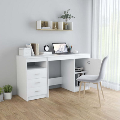 Berkfield Desk White 140x50x76 cm Engineered Wood