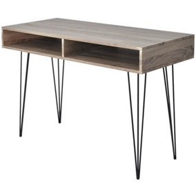 Berkfield Desk with 2 Compartments Grey