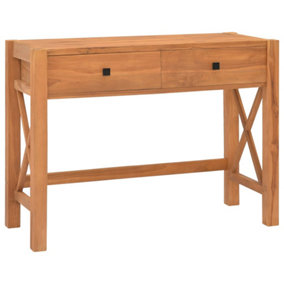 Berkfield Desk with 2 Drawers 100x40x75 cm Recycled Teak Wood