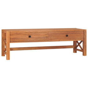 Berkfield Desk with 2 Drawers 140x40x45 cm Recycled Teak Wood