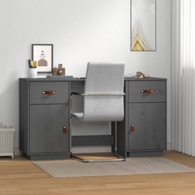 Grey deals pine desk