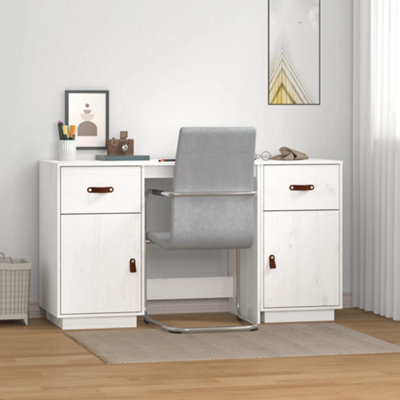 Solid wood deals desk with storage