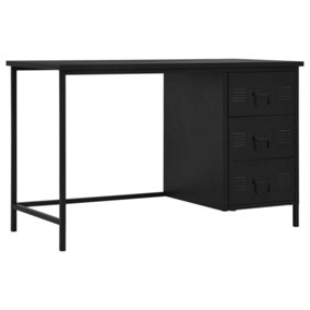 Berkfield Desk with Drawers Industrial Black 120x55x75 cm Steel