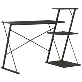 Berkfield Desk with Shelf Black 116x50x93 cm
