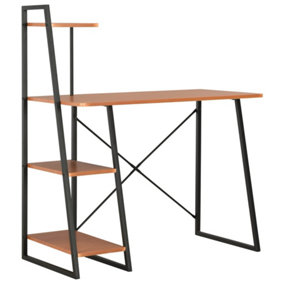 Berkfield Desk with Shelving Unit Black and Brown 102x50x117 cm