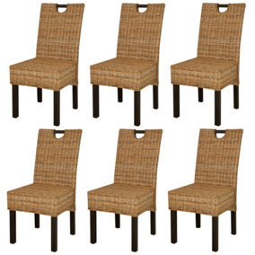Berkfield Dining Chair 6 pcs Kubu Rattan Mango Wood