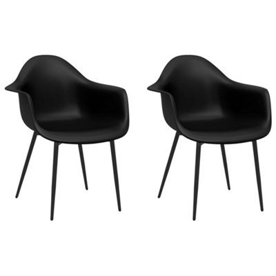 Berkfield Dining Chairs 2 pcs Black PP