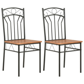 Berkfield Dining Chairs 2 pcs Brown MDF