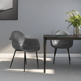 Berkfield Dining Chairs 2 pcs Grey PP