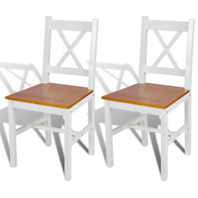 Berkfield Dining Chairs 2 pcs White Pinewood
