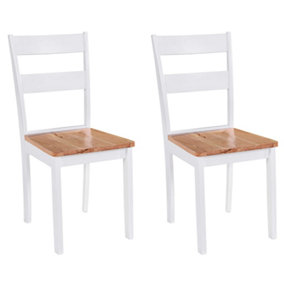 Berkfield Dining Chairs 2 pcs White Solid Rubber Wood