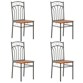 Berkfield Dining Chairs 4 pcs Brown MDF