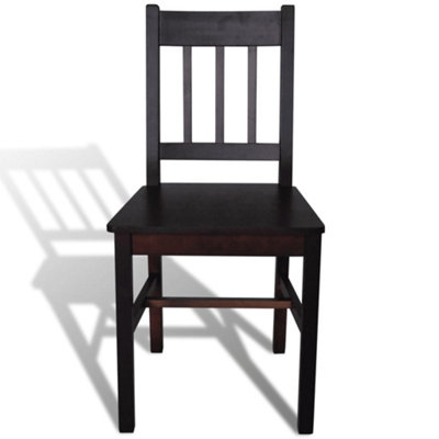 Berkfield Dining Chairs 4 pcs Dark Brown Pinewood