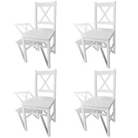 Berkfield Dining Chairs 4 pcs White Pinewood