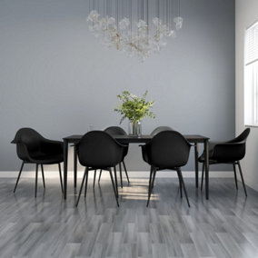 Berkfield Dining Chairs 6 pcs Black PP