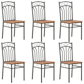 Berkfield Dining Chairs 6 pcs Brown MDF