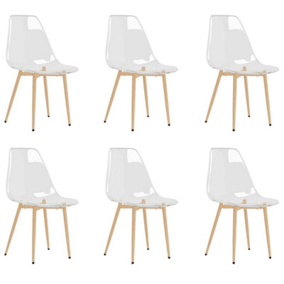 Berkfield Dining Chairs 6 pcs Transparent PET