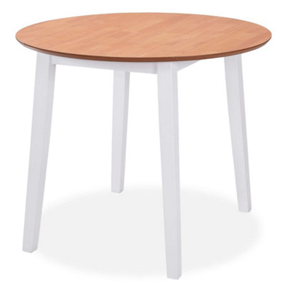 Berkfield Dining Set 3 Pieces MDF and Rubberwood White
