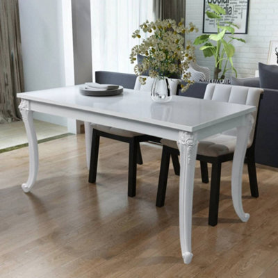 Berkfield Dining Table 116x66x76 cm High Gloss White | DIY at B&Q