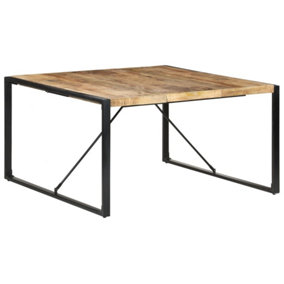 Berkfield Dining Table 140x140x75 cm Rough Mango Wood