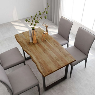 Berkfield Dining Table 140x70x76 cm Solid Acacia Wood