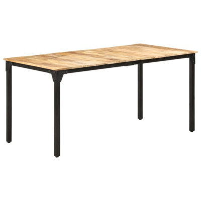 Berkfield Dining Table 160x80x76 cm Rough Mango Wood