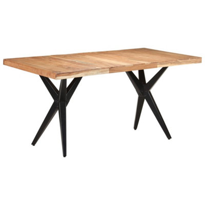 Berkfield Dining Table 160x80x76 cm Solid Acacia Wood
