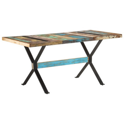 Berkfield Dining Table 160x80x76 cm Solid Reclaimed Wood