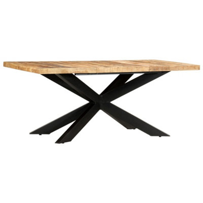 Berkfield Dining Table 180x90x76 cm Solid Rough Mango Wood
