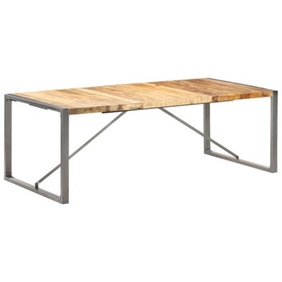 Berkfield Dining Table 220x100x75 cm Solid Rough Mango Wood