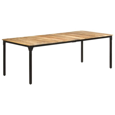 Berkfield Dining Table 220x100x76 cm Rough Mango Wood