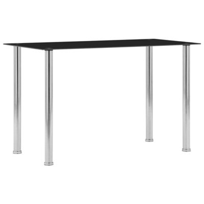 Berkfield Dining Table Black 120x60x75 cm Tempered Glass