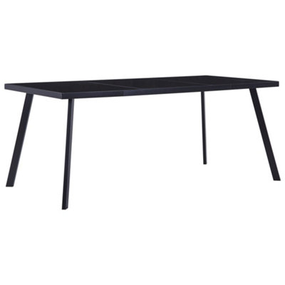 Berkfield Dining Table Black 160x80x75 cm Tempered Glass
