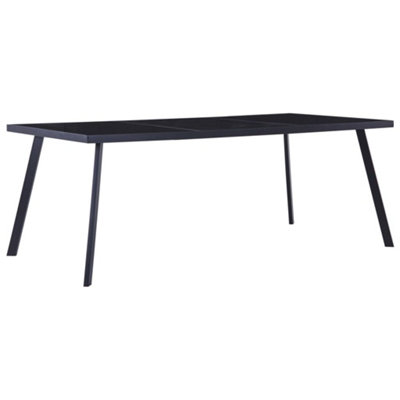 Berkfield Dining Table Black 200x100x75 cm Tempered Glass