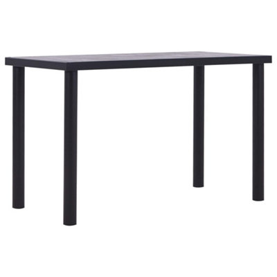 Berkfield Dining Table Black and Concrete Grey 120x60x75 cm MDF