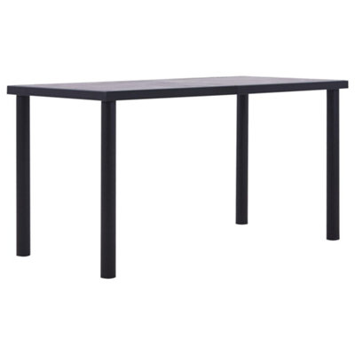 Berkfield Dining Table Black and Concrete Grey 140x70x75 cm MDF
