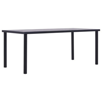 Berkfield Dining Table Black and Concrete Grey 200x100x75 cm MDF