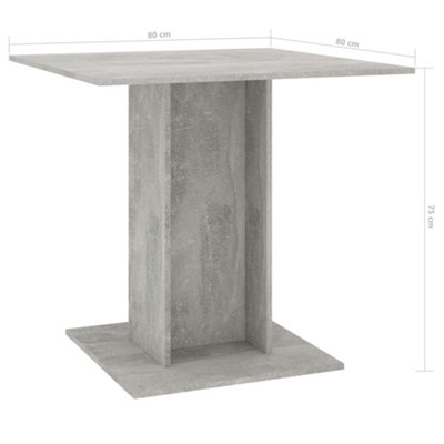 Berkfield Dining Table Concrete Grey 80x80x75 cm Engineered Wood