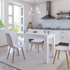 Berkfield Dining Table High Gloss White 120x60x76 cm Engineered Wood