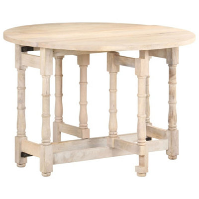 Berkfield Dining Table Round 110x76 cm Solid Mango Wood
